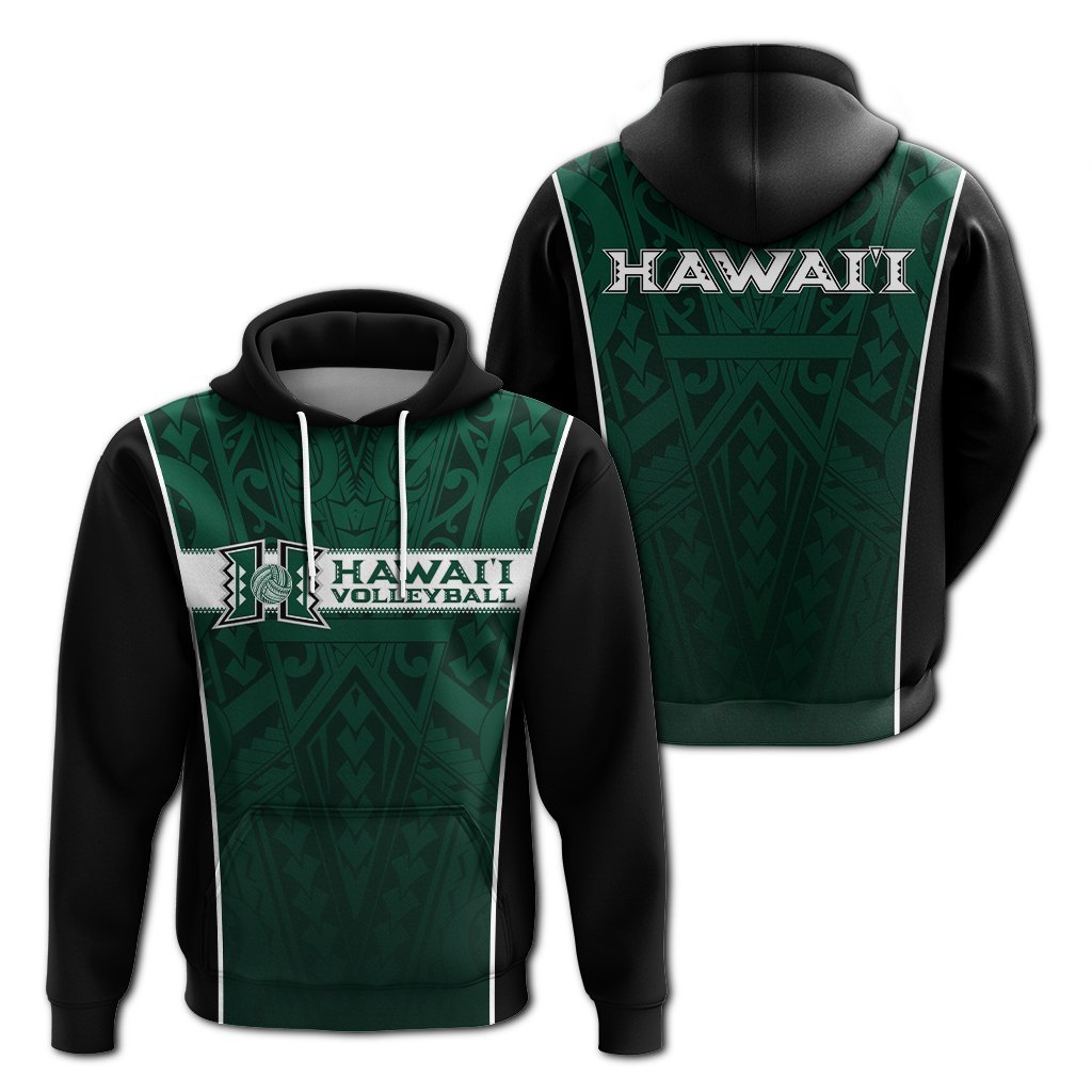 Hawaii Volleyball Green Warrior – Hoodie – LT2 Hoodie GREEN - Polynesian Pride