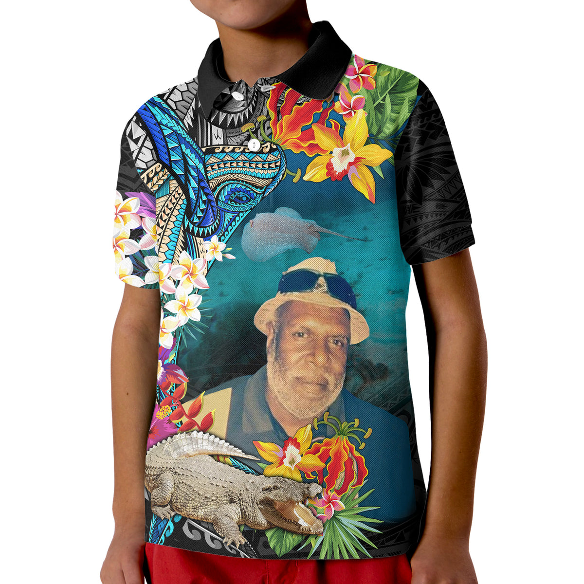 CUSTOMER REQUEST - Chichi Tiay - 18/02/26 - Polo Shirt LT9 Kid White - Polynesian Pride