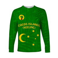 (Custom Text and Number) Cocos (Keeling) Islands Long Sleeve Shirt Proud Flag Unique LT13 - Polynesian Pride