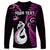 Personalised New Zealand Long Sleeve Shirt Aotearoa Silver Fern With Manaia Maori Unique Pink LT14 - Polynesian Pride