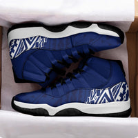 Polynesian J11 Sneakers Plain Blue Pattern LT7