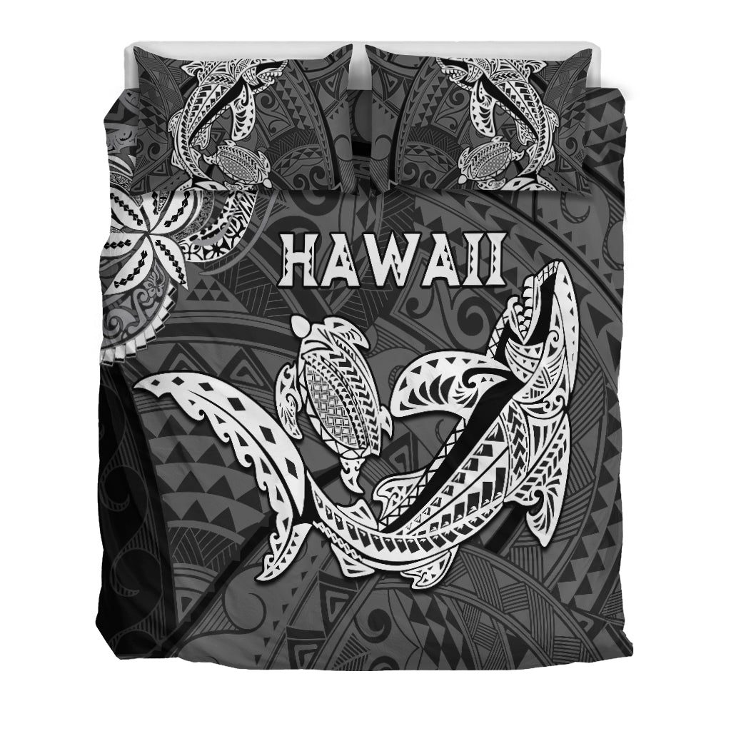 Hawaii Shark and Turtle Bedding Set With Black Kakau LT9 - Polynesian Pride