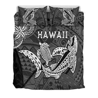 Hawaii Shark and Turtle Bedding Set With Black Kakau LT9 - Polynesian Pride
