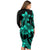 Polynesian Pride Plumeria Flowers Long Sleeve Dress Polynesian Tribal Aqua Vibe LT9 - Polynesian Pride