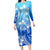 Polynesian Pride Plumeria Flowers Long Sleeve Dress Polynesian Tribal Gradient Blue LT9 Polyester/spandex Gradient Blue - Polynesian Pride