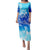 Polynesian Pride Plumeria Flowers Puletasi Dress Polynesian Tribal Gradient Blue LT9 Long Dress Gradient Blue - Polynesian Pride