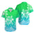 Polynesian Couple Outfits Plumeria Flowers Matching Dress and Hawaiian Shirt Polynesian Tribal Gradient Green LT9 - Polynesian Pride