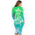 Polynesian Couple Outfits Plumeria Flowers Couples Bodycon Dress Hawaiian Shirt Polynesian Tribal Gradient Green LT9 - Polynesian Pride