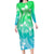 Polynesian Pride Plumeria Flowers Long Sleeve Dress Polynesian Tribal Gradient Green LT9 Polyester/spandex Gradient Green - Polynesian Pride