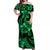 Polynesian Pride Plumeria Flowers Off Shoulder Long Dress Polynesian Tribal Green Vibe LT9 Women Green - Polynesian Pride