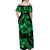 Polynesian Pride Plumeria Flowers Off Shoulder Long Dress Polynesian Tribal Green Vibe LT9 - Polynesian Pride