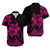 Polynesian Couple Outfits Plumeria Flowers Matching Dress and Hawaiian Shirt Polynesian Tribal Pink Vibe LT9 - Polynesian Pride