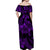 Polynesian Pride Plumeria Flowers Off Shoulder Long Dress Polynesian Tribal Purple Vibe LT9 - Polynesian Pride