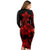 Polynesian Pride Plumeria Flowers Long Sleeve Dress Polynesian Tribal Red Vibe LT9 - Polynesian Pride