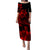 Polynesian Pride Plumeria Flowers Puletasi Dress Polynesian Tribal Red Vibe LT9 Long Dress Red - Polynesian Pride