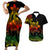 Polynesian Couple Outfits Plumeria Flowers Short Sleeve Body Long Dress and Hawaiian Shirt Polynesian Tribal Reggae Vibe LT9 Reggae - Polynesian Pride