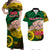 Vanuatu Matching Hawaiian Outfits For Couples Dads Day Matching Dress and Hawaiian Shirt Dad Mi lavem yu Polynesian Flowers Tribal LT9 LT9 Green - Polynesian Pride