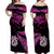 Matariki New Zealand Off Shoulder Long Dress Manaia with Paua Shell - Pink LT9 Women Pink - Polynesian Pride