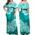 Polynesian Flower Tribal Matching Dress and Hawaiian Shirt Turquoise LT9 - Polynesian Pride