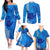 Strong Maui Family Matching Off Shoulder Long Sleeve Dress and Hawaiian Shirt Good Living Hawaii with Shaka Sign Kakau Tribal Blue LT9 - Polynesian Pride