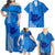 Strong Maui Family Off Shoulder Maxi Dress and Hawaiian Shirt Good Living Hawaii with Shaka Sign Kakau Tribal Blue LT9 Blue - Polynesian Pride