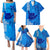 Strong Maui Family Puletasi Dress and Hawaiian Shirt Good Living Hawaii with Shaka Sign Kakau Tribal Blue LT9 Blue - Polynesian Pride