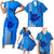 Strong Maui Family Short Sleeve Bodycon Dress and Hawaiian Shirt Good Living Hawaii with Shaka Sign Kakau Tribal Blue LT9 Blue - Polynesian Pride