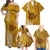 Strong Maui Family Matching Off Shoulder Maxi Dress and Hawaiian Shirt Good Living Hawaii with Shaka Sign Kakau Tribal Gold LT9 Gold - Polynesian Pride