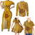 Strong Maui Family Matching Short Sleeve Bodycon Dress and Hawaiian Shirt Good Living Hawaii with Shaka Sign Kakau Tribal Gold LT9 - Polynesian Pride