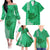 Strong Maui Family Off Shoulder Long Sleeve Dress and Hawaiian Shirt Good Living Hawaii with Shaka Sign Kakau Tribal Green LT9 Green - Polynesian Pride