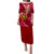 Personalised Tonga Eua High School Puletasi Dress Tongan Ngatu Pattern LT14 Long Dress Red - Polynesian Pride