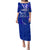 Personalised Tonga Tupou College Puletasi Dress Class Of Year Tongan Ngatu Pattern LT14 Long Dress Blue - Polynesian Pride