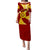 Personalised Tonga High School Puletasi Dress Class Of Year Tongan Ngatu Pattern LT14 Long Dress Red - Polynesian Pride