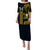 Personalised Hawaii Hilo High School Puletasi Dress Polynesian Kakau Pattern LT14 Long Dress Gold - Polynesian Pride