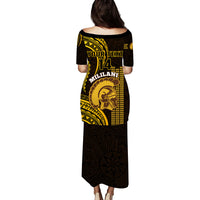 Personalised Matching Outfit For Couples Hawaii Mililani High School Puletasi Dress and Hawaiian Shirt Polynesian Kakau Pattern LT14 - Polynesian Pride