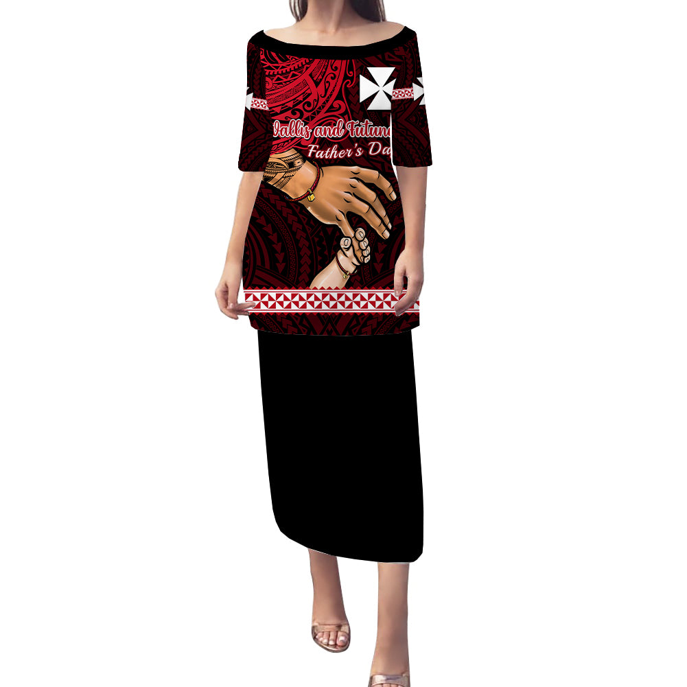 Polynesian Pride Father Day Wallis and Futuna Puletasi Dress I Love You Dad LT14 Long Dress Red - Polynesian Pride