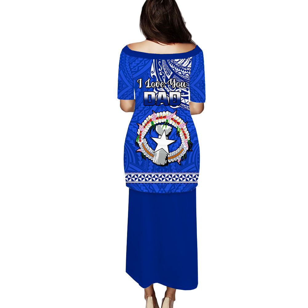 Polynesian Pride Father Day Northern Mariana Islands Puletasi Dress CNMI I Love You Dad LT14 - Polynesian Pride