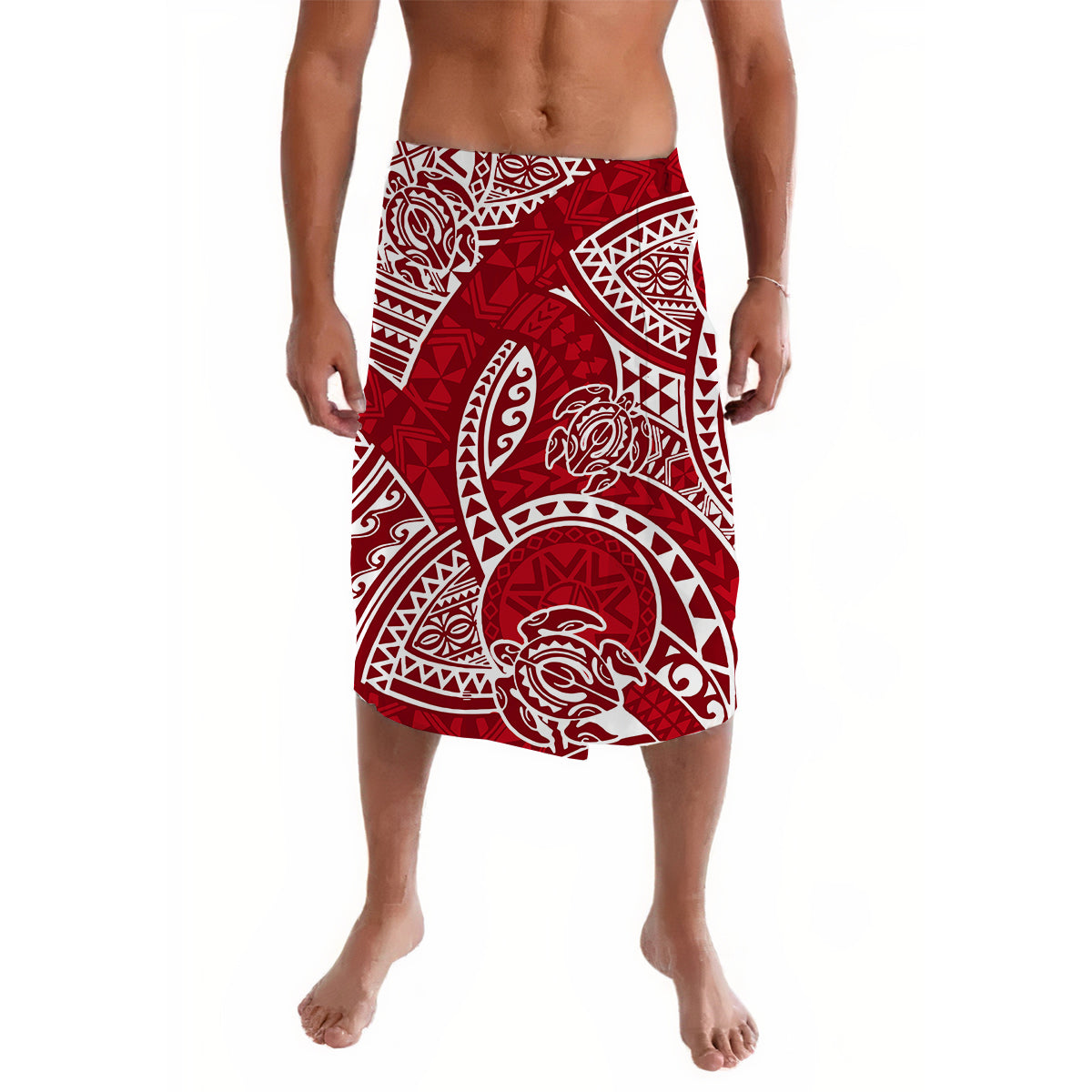 Hawaii Lavalava Hawaiian Tribal Honu Red Version LT14 Red - Polynesian Pride