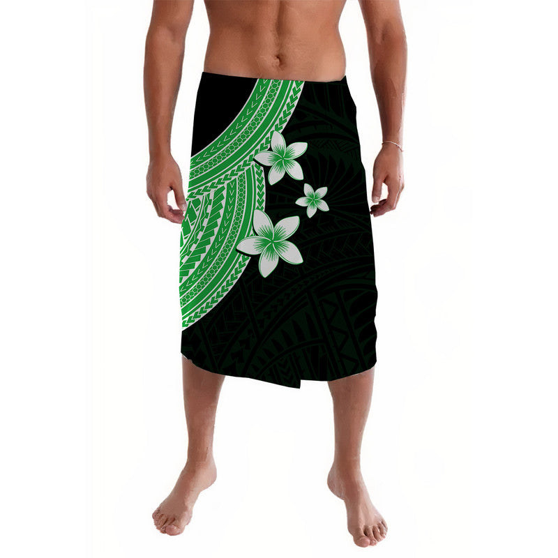 Polynesian Lavalava With Plumeria Flower Green LT6 Green - Polynesian Pride