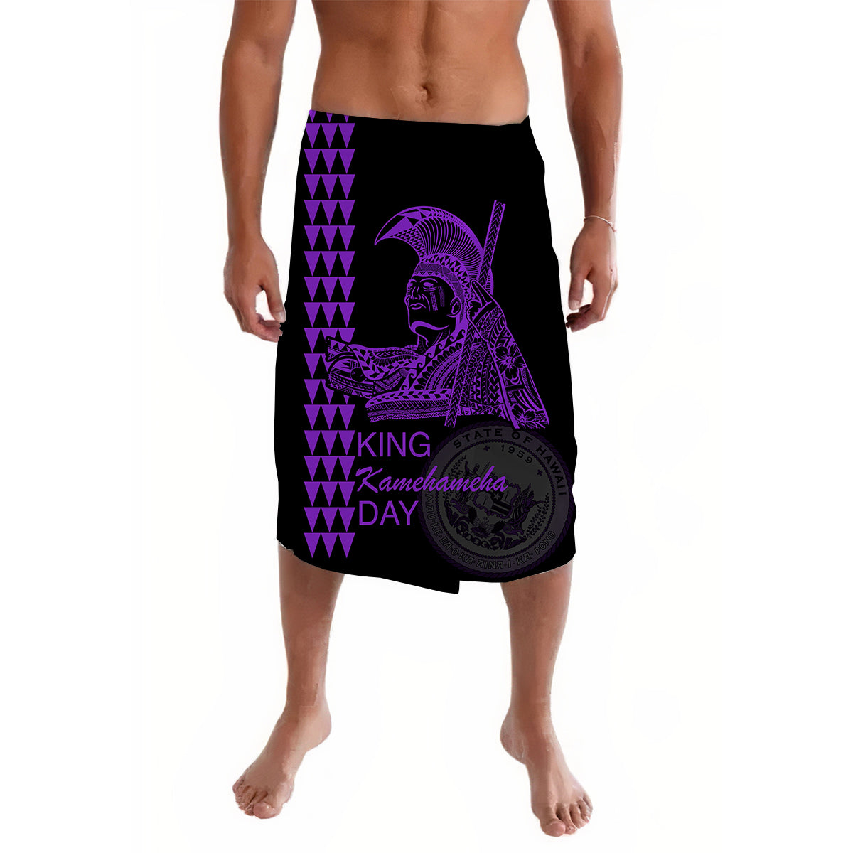 Hawaii Lavalava King Kamehameha Day Purple LT6 Lavalava Purple - Polynesian Pride