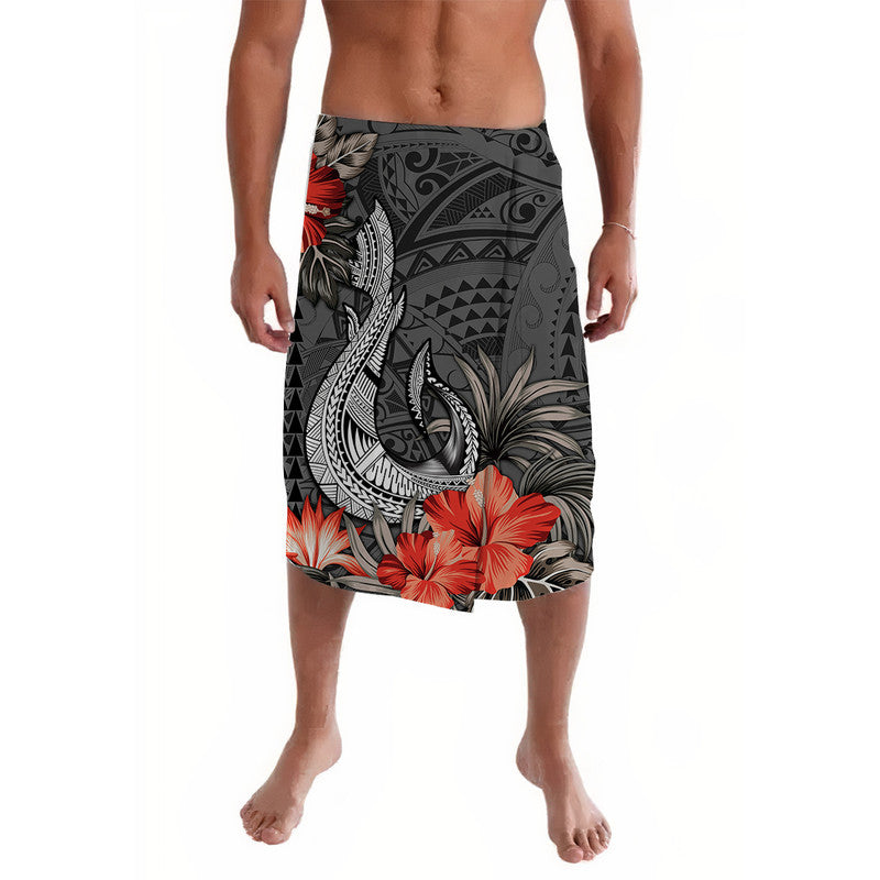 Hawaii Fish Hook Lavalava Polynesian Vintage Vibes LT9 Black - Polynesian Pride