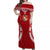 Personalised Tonga Independence Day Off Shoulder Long Dress Kupesi Pattern Mix Style LT7 Women Red - Polynesian Pride