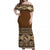 Personalised Tonga Independence Day Off Shoulder Long Dress Ngatu Tapa Style LT7 Women Brown - Polynesian Pride