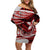 Polynesian Tribal Off Shoulder Short Dress Red LT6 Women Red - Polynesian Pride