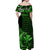 Polynesian Matching Dress and Hawaiian Shirt Hawaii Kakau Kanaka with Tribal Hammerhead Shark Green LT14 - Polynesian Pride