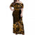 Polynesian Matching Dress and Hawaiian Shirt Hawaii Kakau Kanaka with Tribal Hammerhead Shark Gold LT14 - Polynesian Pride