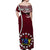 Personalised June 15 Mangaia Gospel Day Cook Islands Off Shoulder Long Dress Maroon Version LT14 - Polynesian Pride