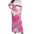 Polynesian Tribal Tattoo Retro Off Shoulder Long Dress Pink Screen Color LT9 - Polynesian Pride