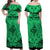 Polynesian Father's Day Gift For Dad Off Shoulder Long Dress Super Father In The World - Green Polynesian Pattern LT9 Women Green - Polynesian Pride