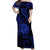 Polynesian Pride Guam With Polynesian Tribal Tattoo and Coat of Arms Off Shoulder Long Dress Blue Version LT9 - Polynesian Pride